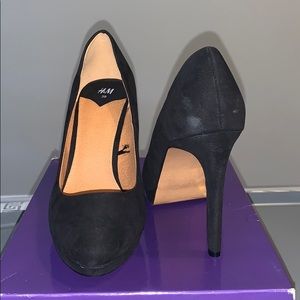 Black Suede Platform Heels